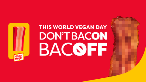 Oscar Mayer Unveils BacOFF campaign encouraging fans to abstain from eating the gateway meat this World Vegan Day (Graphic: Business Wire)